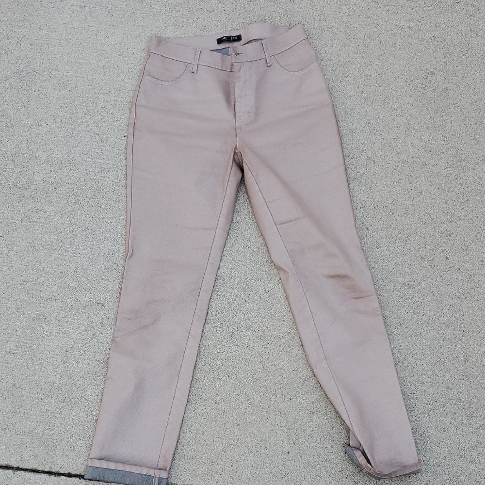 Lafayette 148 New York Slim Straight Jeans in Light Taupe